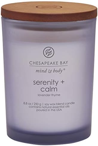 Chesapeake Bay Candle Scented Candle, Serenity + Calm (Lavender Thyme), Medium Jar, Home Décor