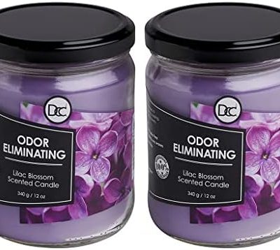 Lilac Blossom Two Pack Odor Eliminating Highly Fragranced Candle - Eliminates 95% of Pet, Smoke,