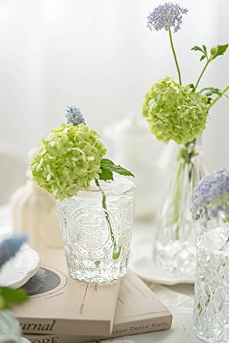 Glass Bud Vase Set of 10 - Mini Vintage Vases for Wedding Decorations, Home Table Flower Décor, - Image 4
