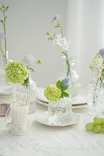 Glass Bud Vase Set of 10 - Mini Vintage Vases for Wedding Decorations, Home Table Flower Décor, - Image 3