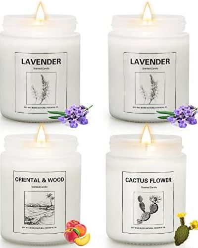 4 Pack Candles for Home Scented, Lavender Candles Set, Aromatherapy Jar Candles for Home, 28 oz 200