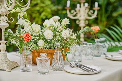 Glass Bud Vase Set of 10 - Mini Vintage Vases for Wedding Decorations, Home Table Flower Décor, - Image 5